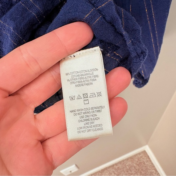 Maeve by Anthropology Reston Victorian Top Blue/Gold Sz Small - Picture 7 of 10